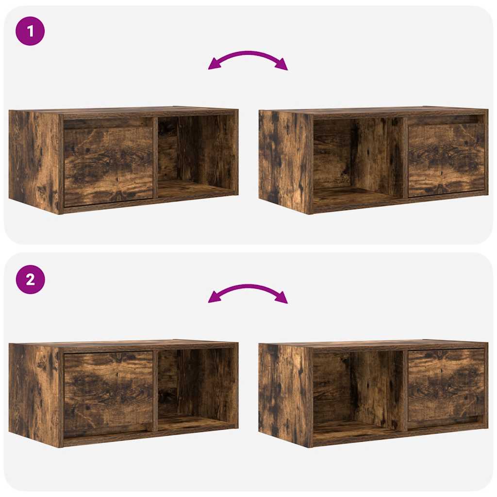 vidaXL TV Cabinets 2 pcs Smoked Oak 60x31x25.5 cm Engineered Wood