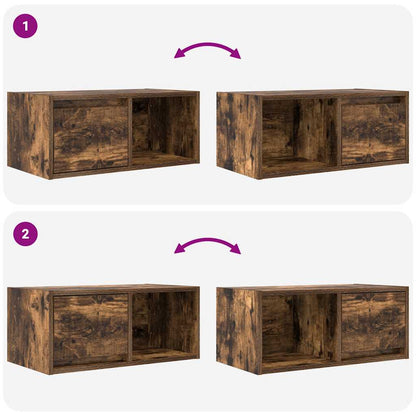 vidaXL TV Cabinets 2 pcs Smoked Oak 60x31x25.5 cm Engineered Wood