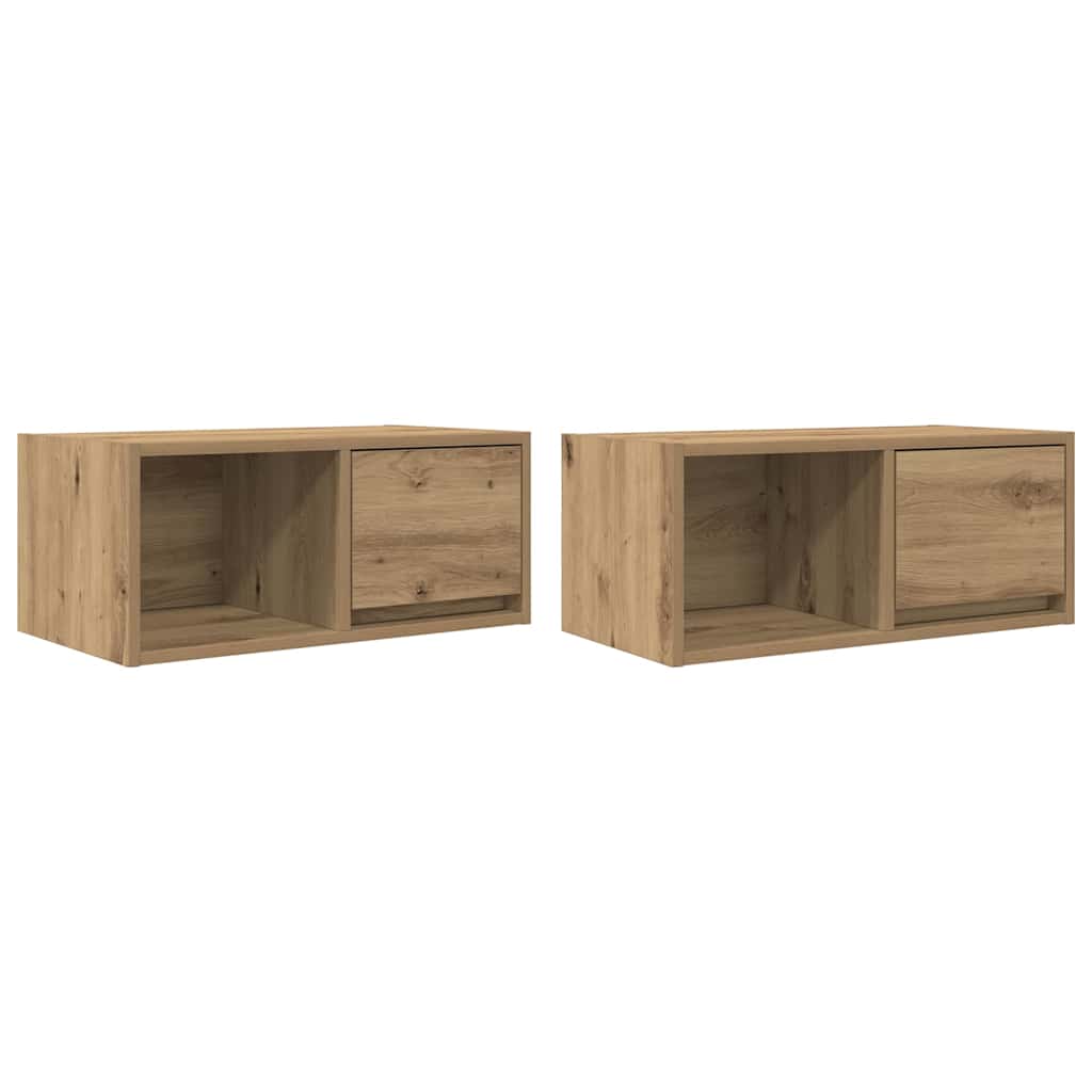 vidaXL TV Cabinets 2 pcs Artisan Oak 60x31x25.5 cm Engineered Wood