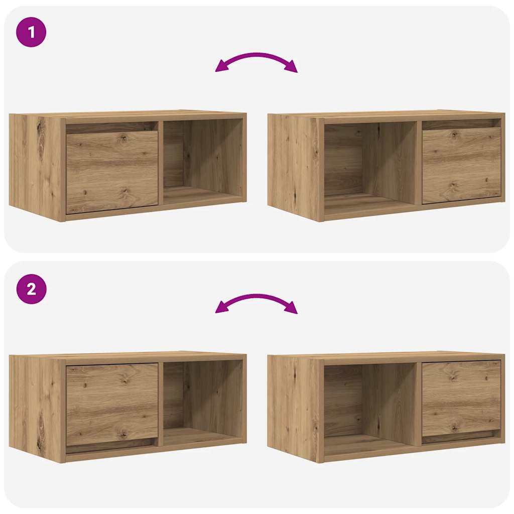 vidaXL TV Cabinets 2 pcs Artisan Oak 60x31x25.5 cm Engineered Wood