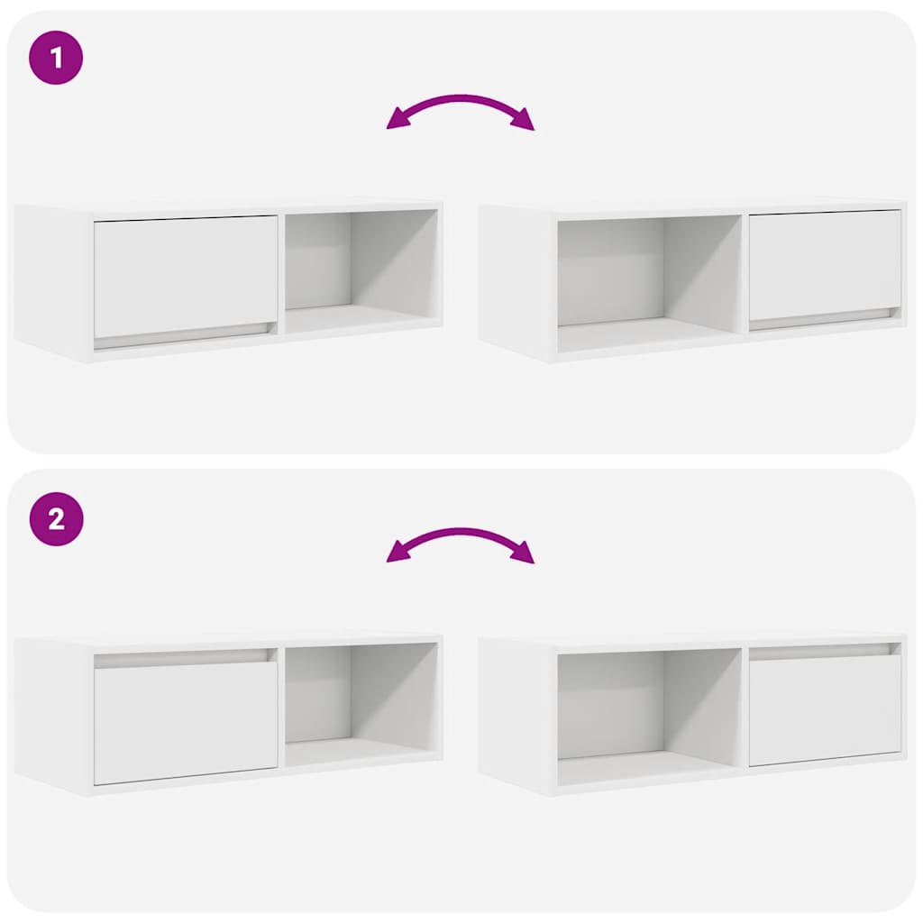 vidaXL TV Cabinet White 80x31x25.5 cm Engineered Wood