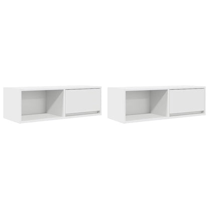 vidaXL TV Cabinets 2 pcs White 80x31x25,5 cm Engineered Wood