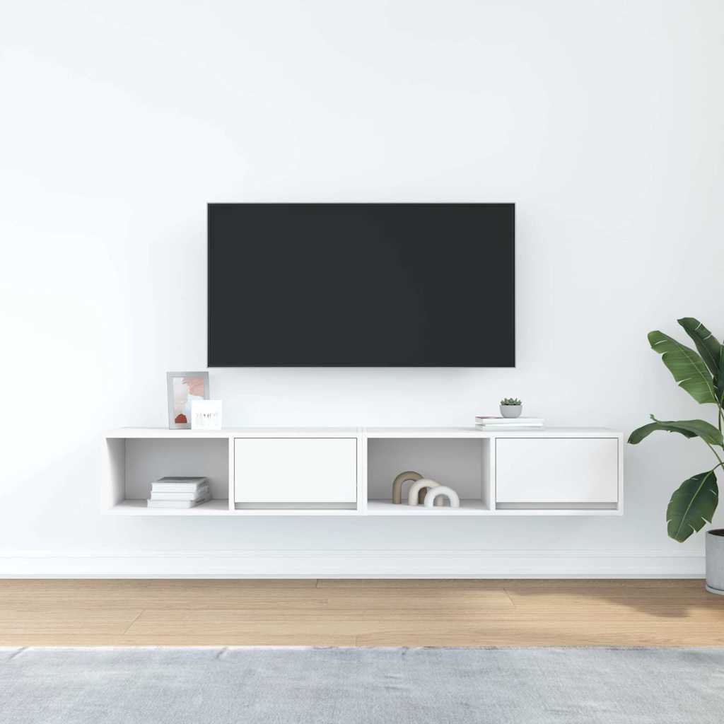 vidaXL TV Cabinets 2 pcs White 80x31x25,5 cm Engineered Wood
