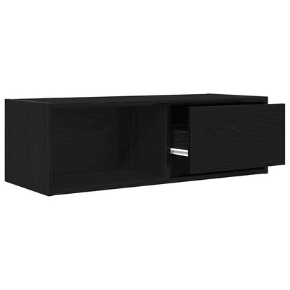 vidaXL TV Cabinet Black Oak 80x31x25.5 cm Engineered Wood