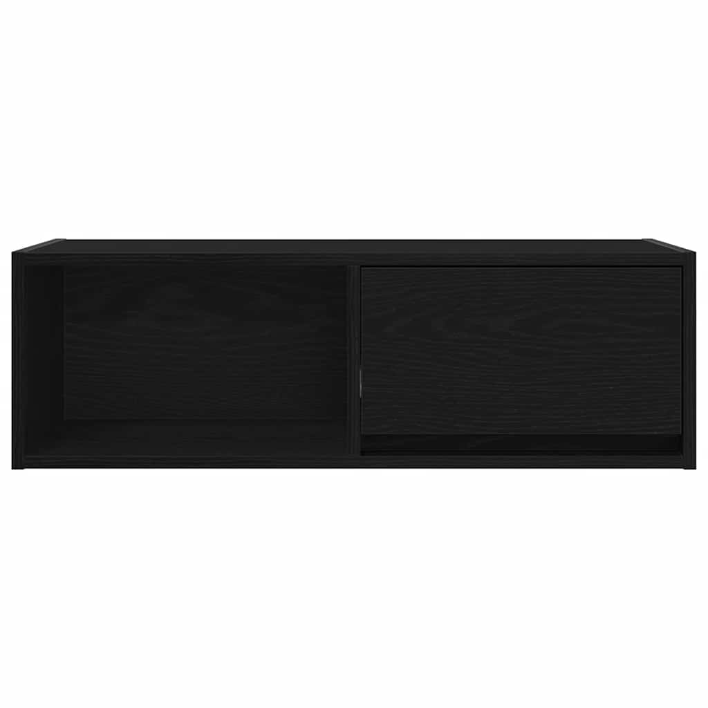 vidaXL TV Cabinet Black Oak 80x31x25.5 cm Engineered Wood