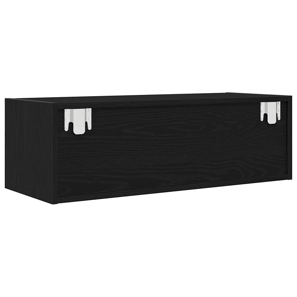 vidaXL TV Cabinet Black Oak 80x31x25.5 cm Engineered Wood