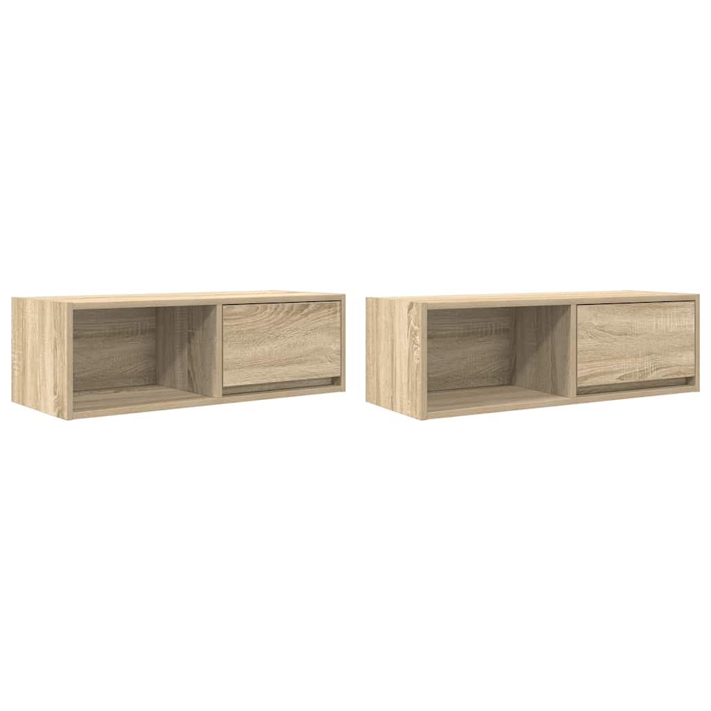 vidaXL TV Cabinets 2 pcs Sonoma Oak 80x31x25.5 cm Engineered Wood