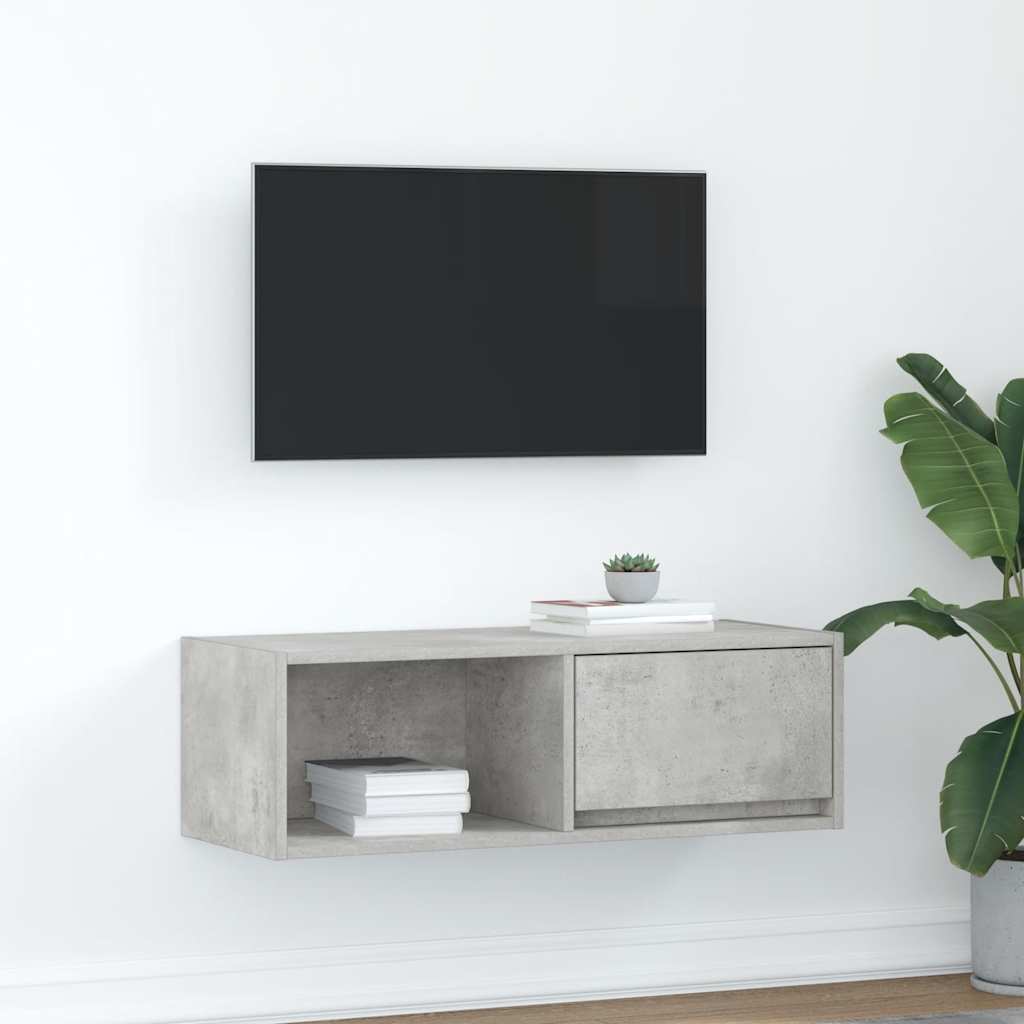 vidaXL TV Cabinet Concrete Grey 80x31x25.5 cm Engineered Wood