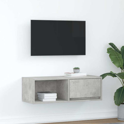 vidaXL TV Cabinet Concrete Grey 80x31x25.5 cm Engineered Wood