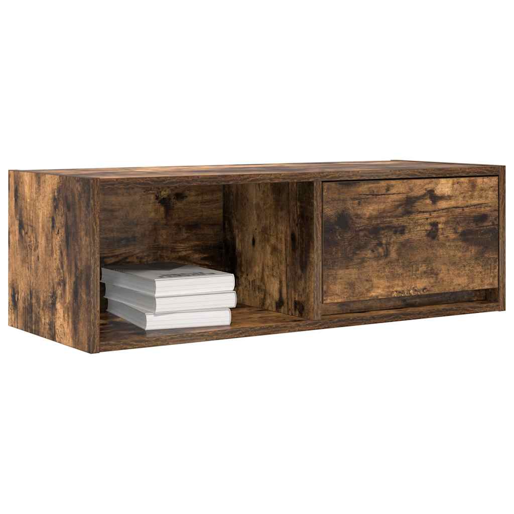 vidaXL TV Cabinet Smoked Oak 80x31x25.5 cm Engineered Wood
