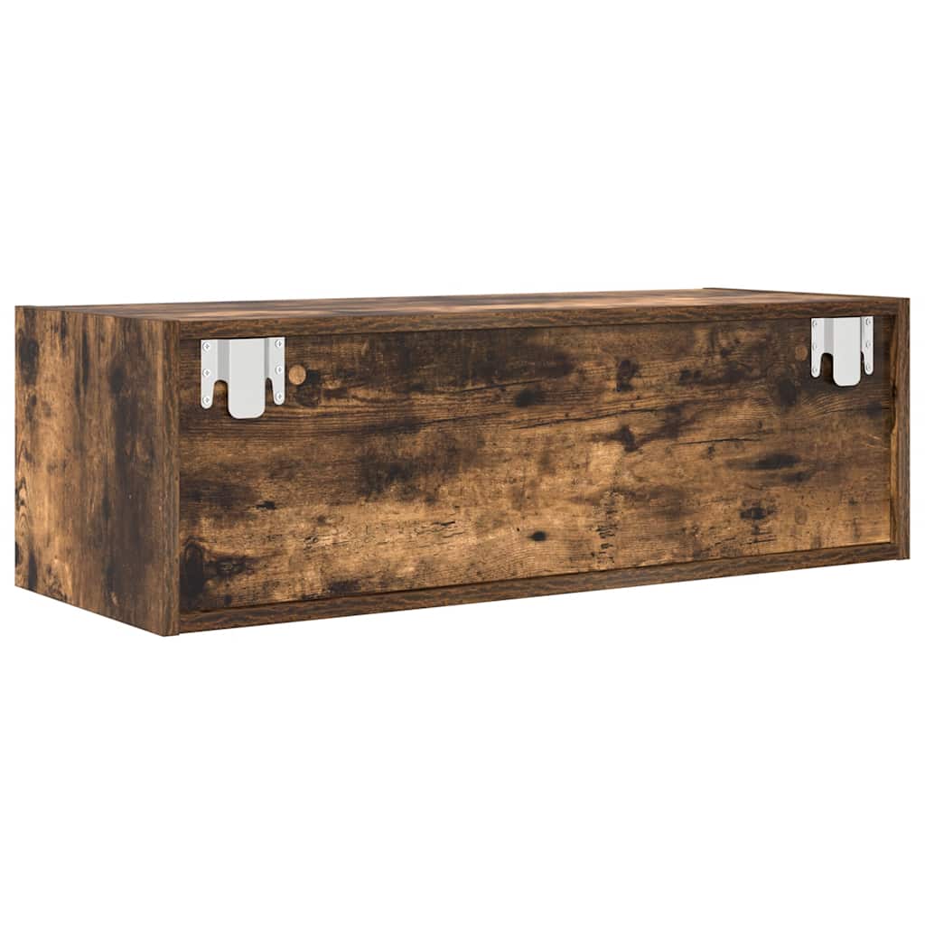 vidaXL TV Cabinet Smoked Oak 80x31x25.5 cm Engineered Wood