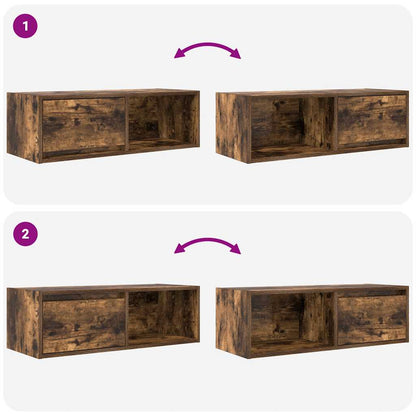vidaXL TV Cabinets 2 pcs Smoked Oak 80x31x25.5 cm Engineered Wood
