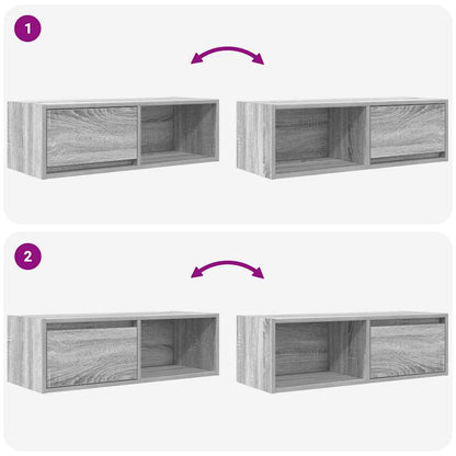 vidaXL TV Cabinet Grey Sonoma 80x31x25.5 cm Engineered Wood