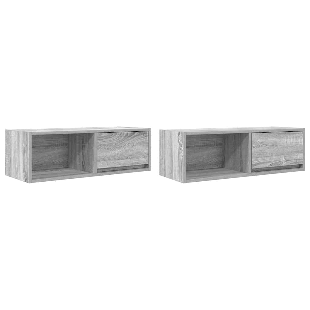 vidaXL TV Cabinets 2 pcs Grey Sonoma 80x31x25.5 cm Engineered Wood