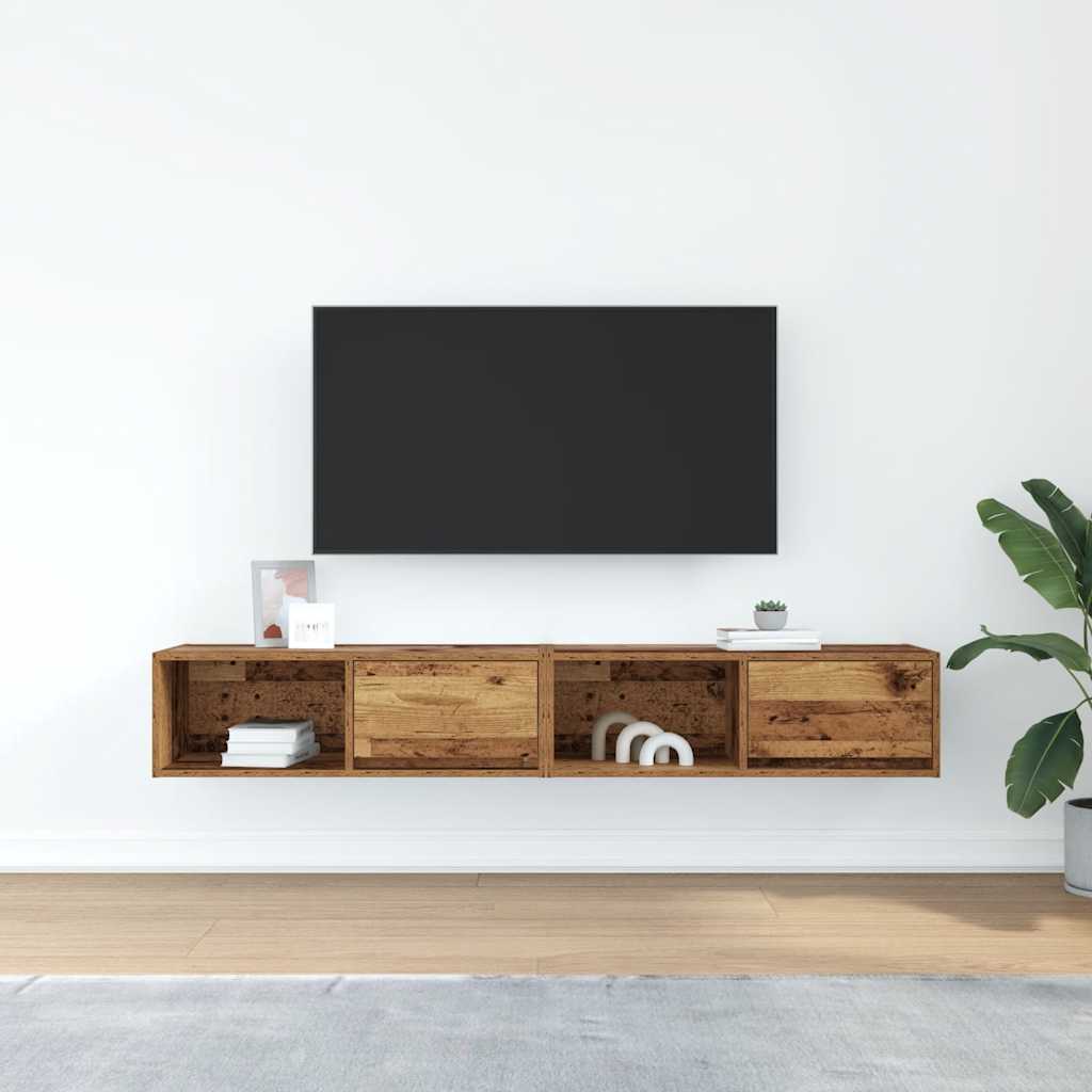 vidaXL TV Cabinets 2 pcs Old Wood 80x31x25,5 cm Engineered Wood