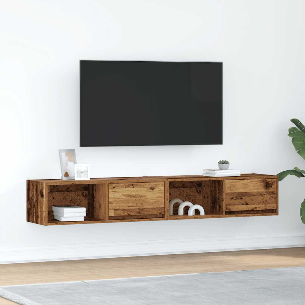 vidaXL TV Cabinets 2 pcs Old Wood 80x31x25,5 cm Engineered Wood