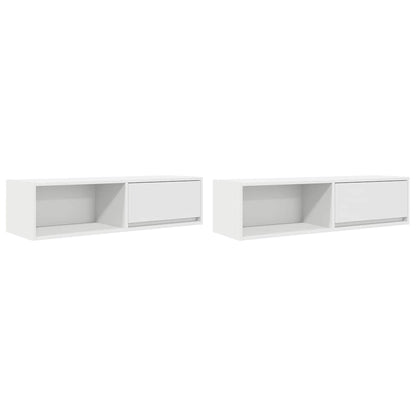 vidaXL TV Cabinets 2 pcs White 100x31x25.5 cm Engineered Wood