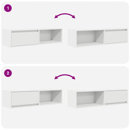 vidaXL TV Cabinets 2 pcs White 100x31x25.5 cm Engineered Wood