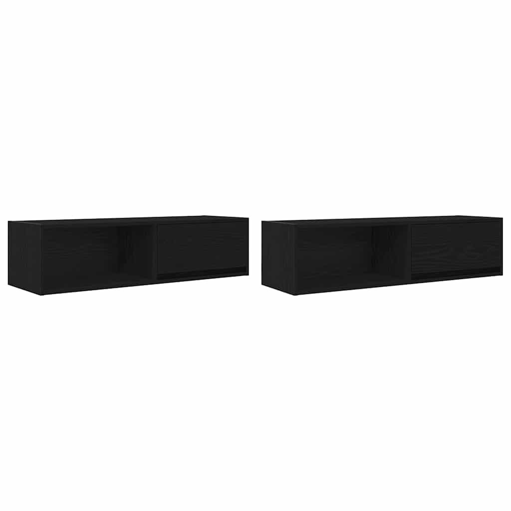 vidaXL TV Cabinets 2 pcs Black Oak 100x31x25,5 cm Engineered Wood