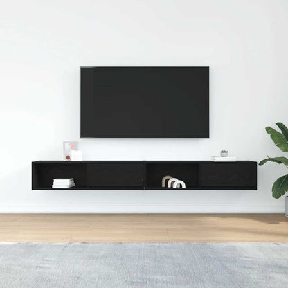 vidaXL TV Cabinets 2 pcs Black Oak 100x31x25,5 cm Engineered Wood