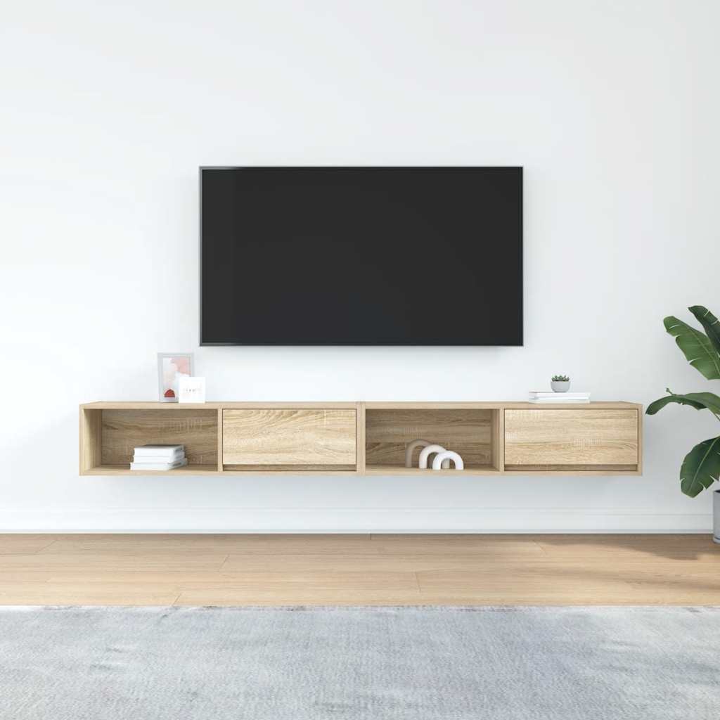 vidaXL TV Cabinets 2 pcs Sonoma Oak 100x31x25.5 cm Engineered Wood