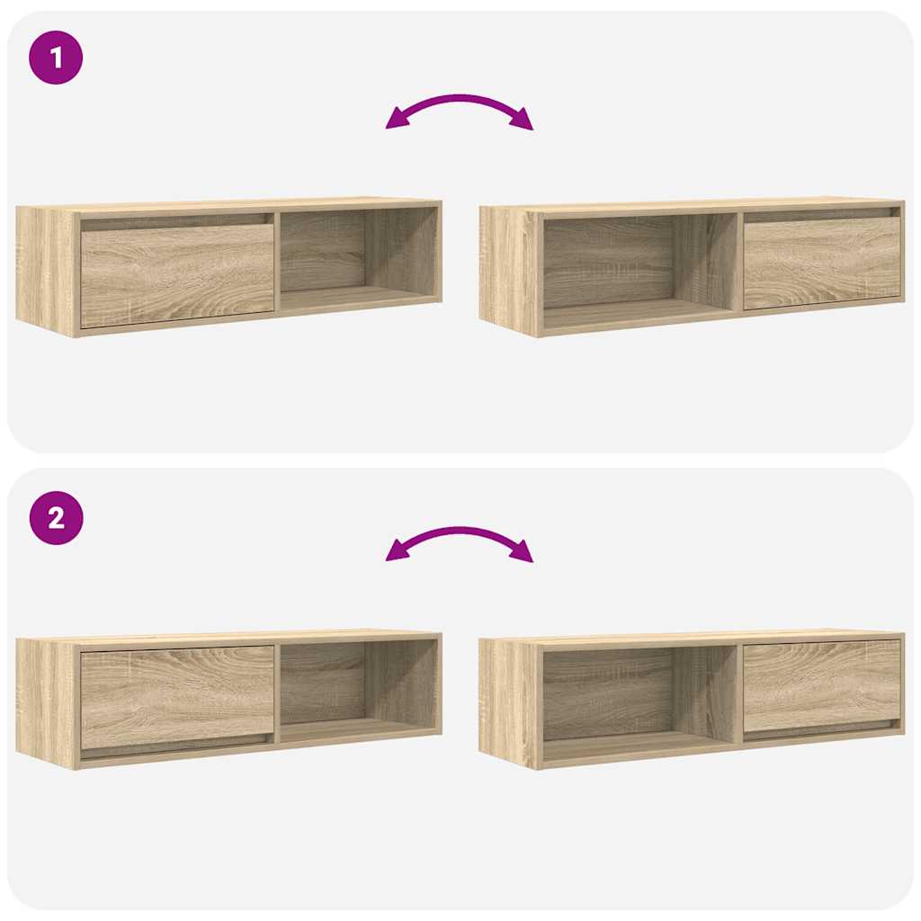 vidaXL TV Cabinets 2 pcs Sonoma Oak 100x31x25.5 cm Engineered Wood