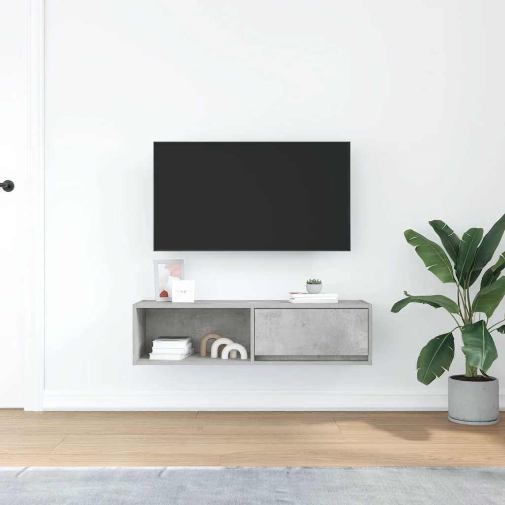 vidaXL TV Cabinet Concrete Grey 100x31x25.5 cm Engineered Wood