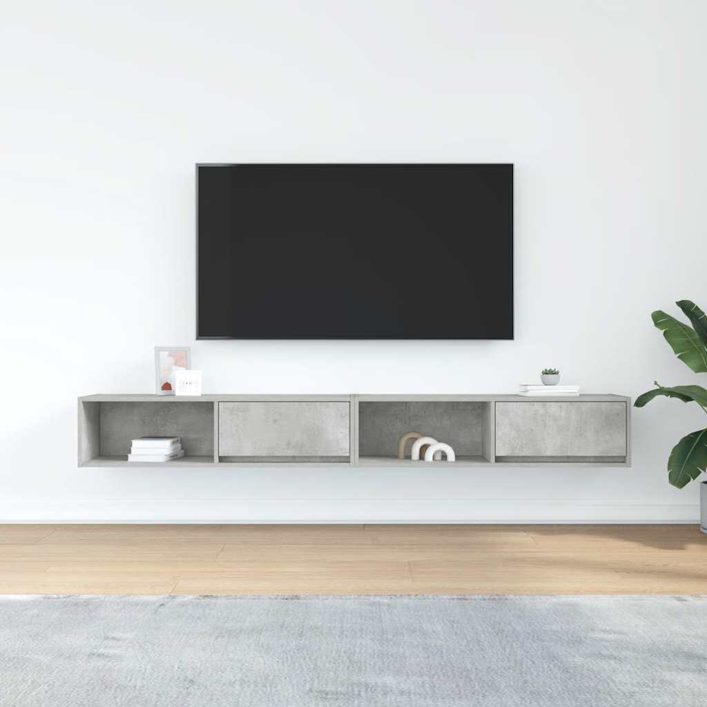 vidaXL TV Cabinets 2 pcs Concrete Grey 100x31x25.5 cm Engineered Wood