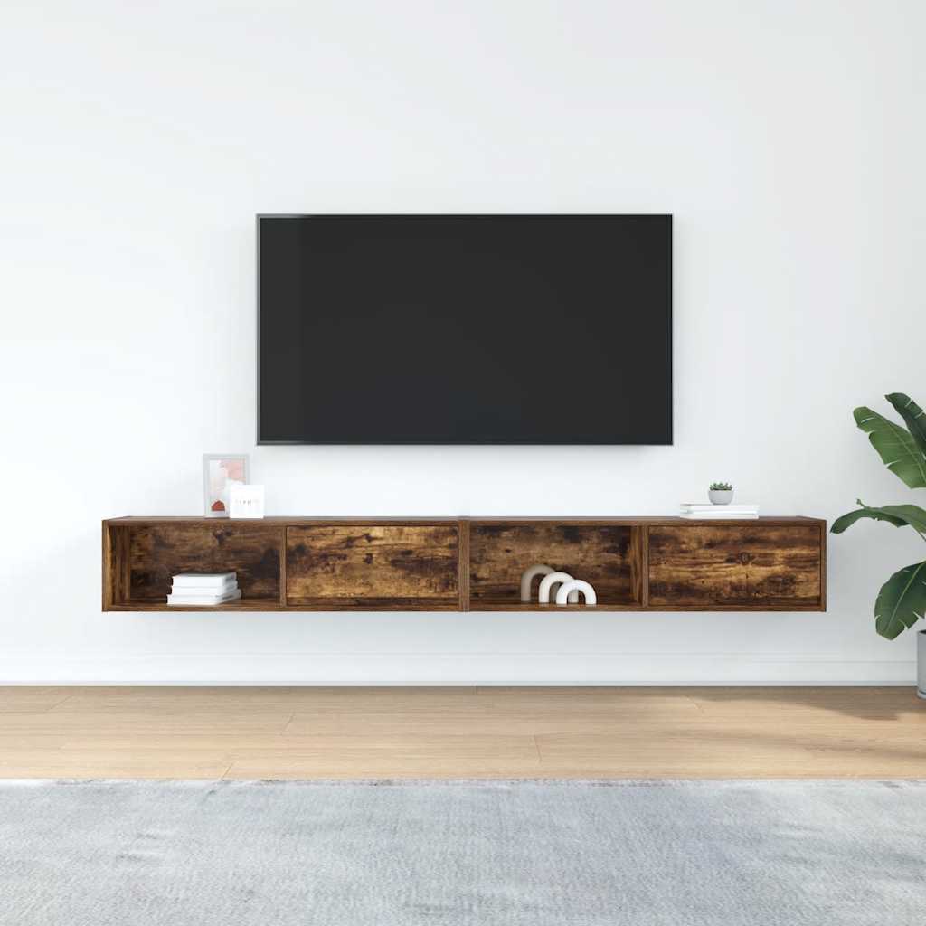 vidaXL TV Cabinets 2 pcs Smoked Oak 100x31x25.5 cm Engineered Wood