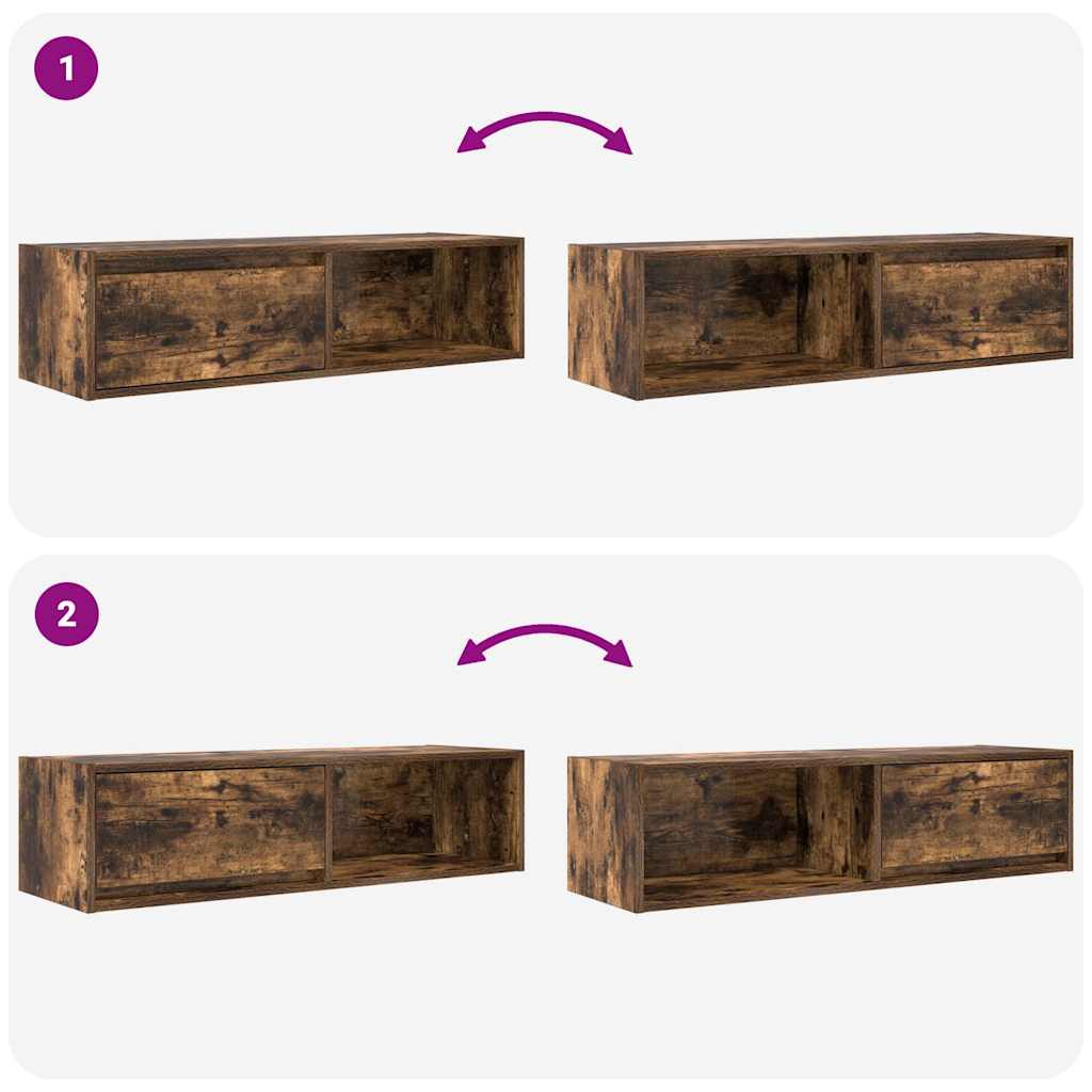 vidaXL TV Cabinets 2 pcs Smoked Oak 100x31x25.5 cm Engineered Wood