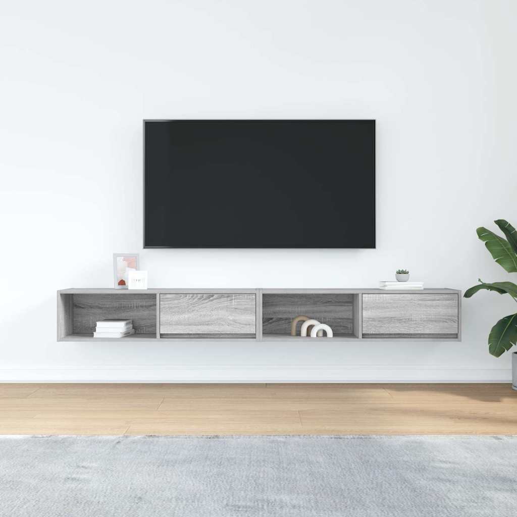 vidaXL TV Cabinets 2 pcs Grey Sonoma 100x31x25.5 cm Engineered Wood