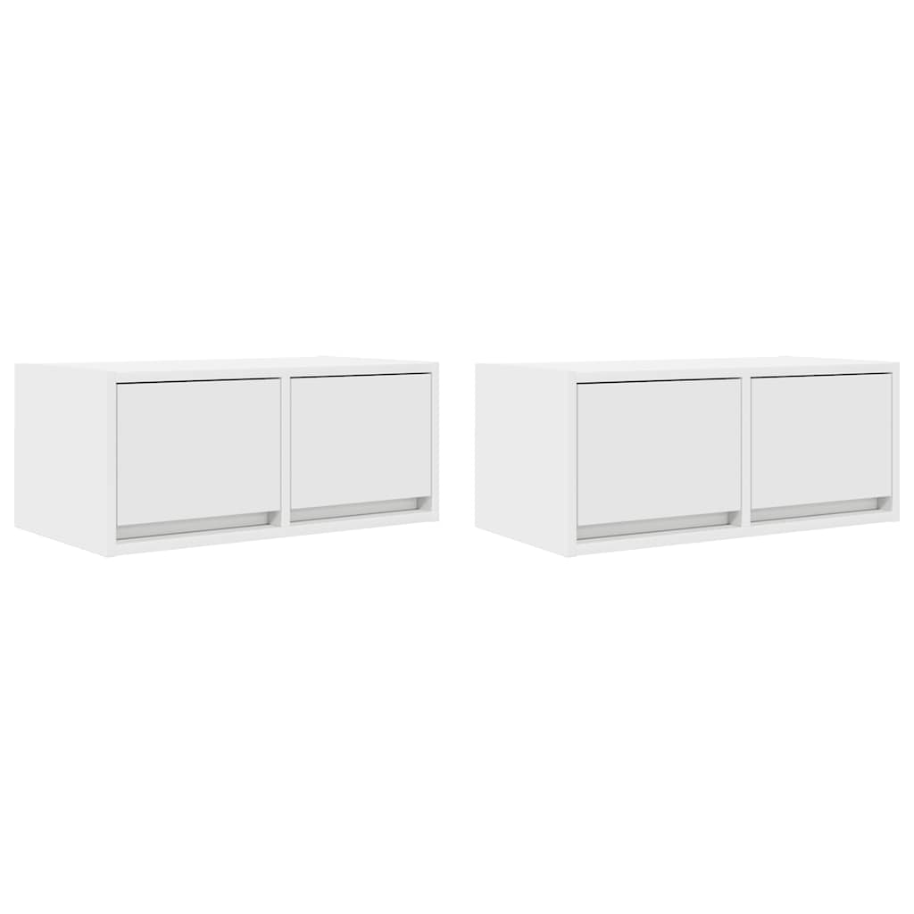 vidaXL TV Cabinets 2 pcs White 60x31x25,5 cm Engineered Wood