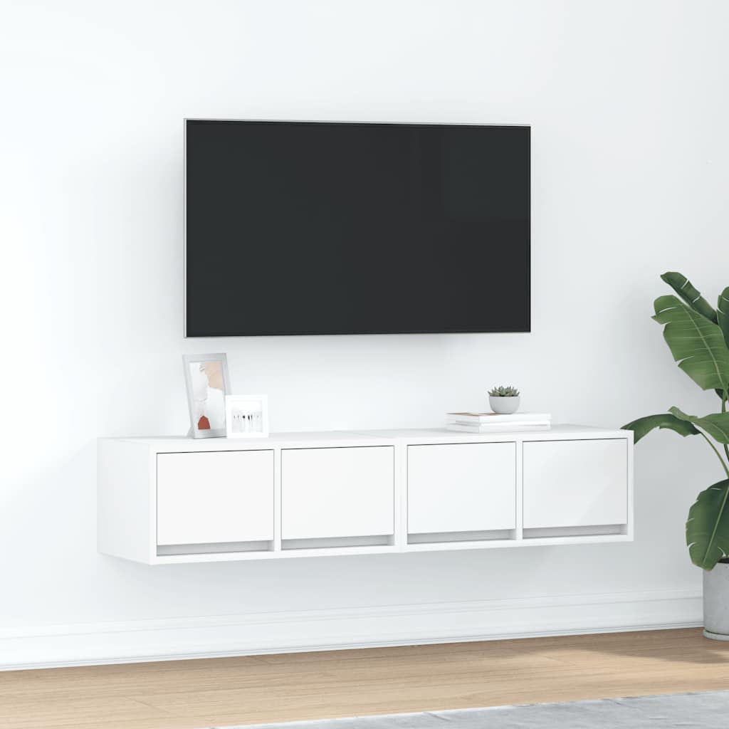 vidaXL TV Cabinets 2 pcs White 60x31x25,5 cm Engineered Wood