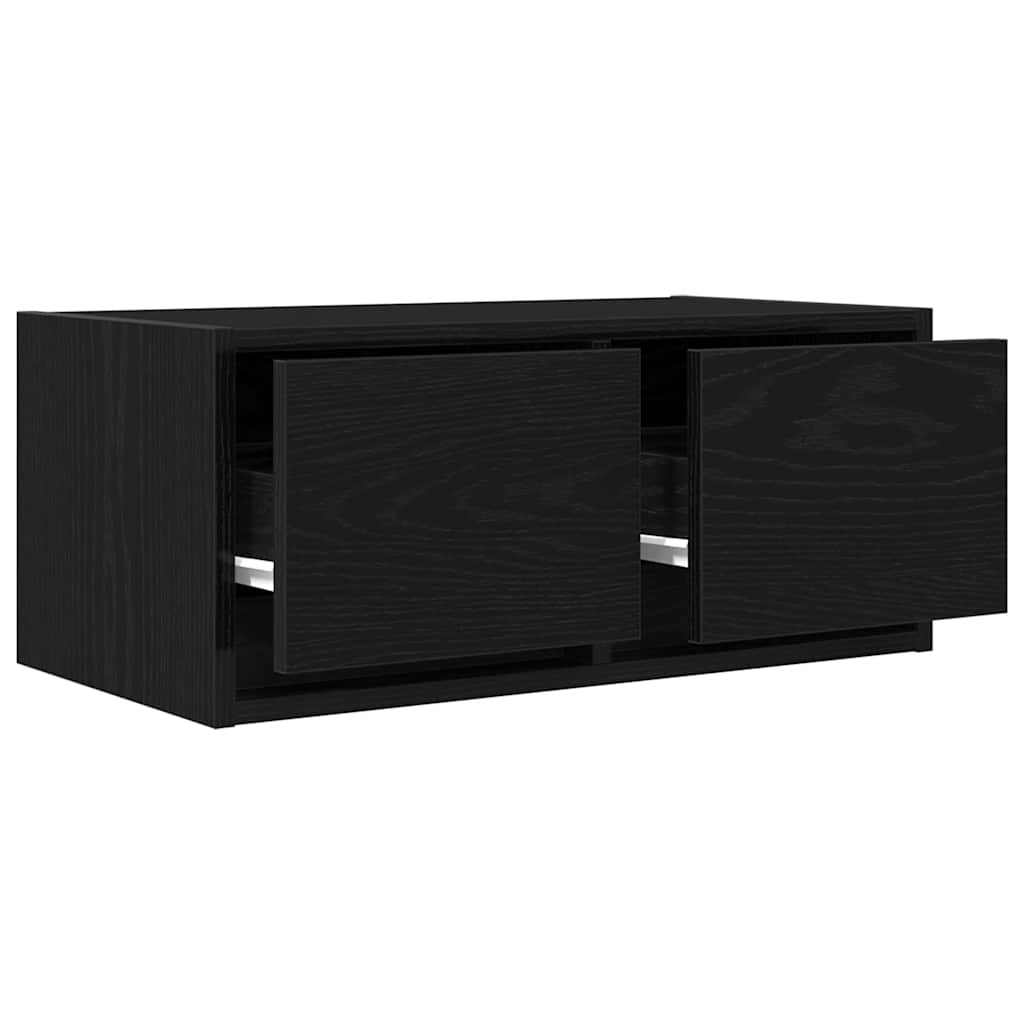vidaXL TV Cabinets 2 pcs Black Oak 60x31x25,5 cm Engineered Wood