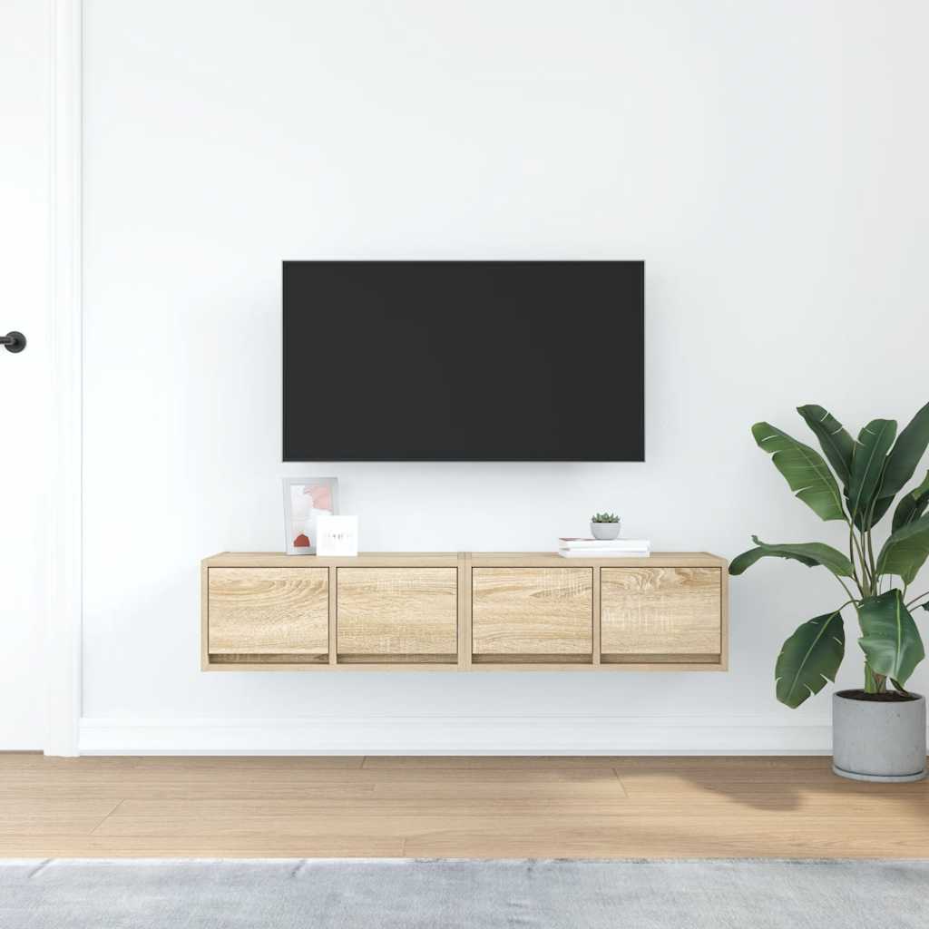 vidaXL TV Cabinets 2 pcs Sonoma Oak 60x31x25,5 cm Engineered Wood