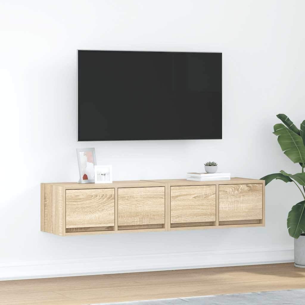 vidaXL TV Cabinets 2 pcs Sonoma Oak 60x31x25,5 cm Engineered Wood