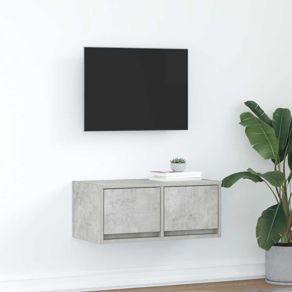 vidaXL TV Cabinet Concrete Grey 60x31x25,5 cm Engineered Wood