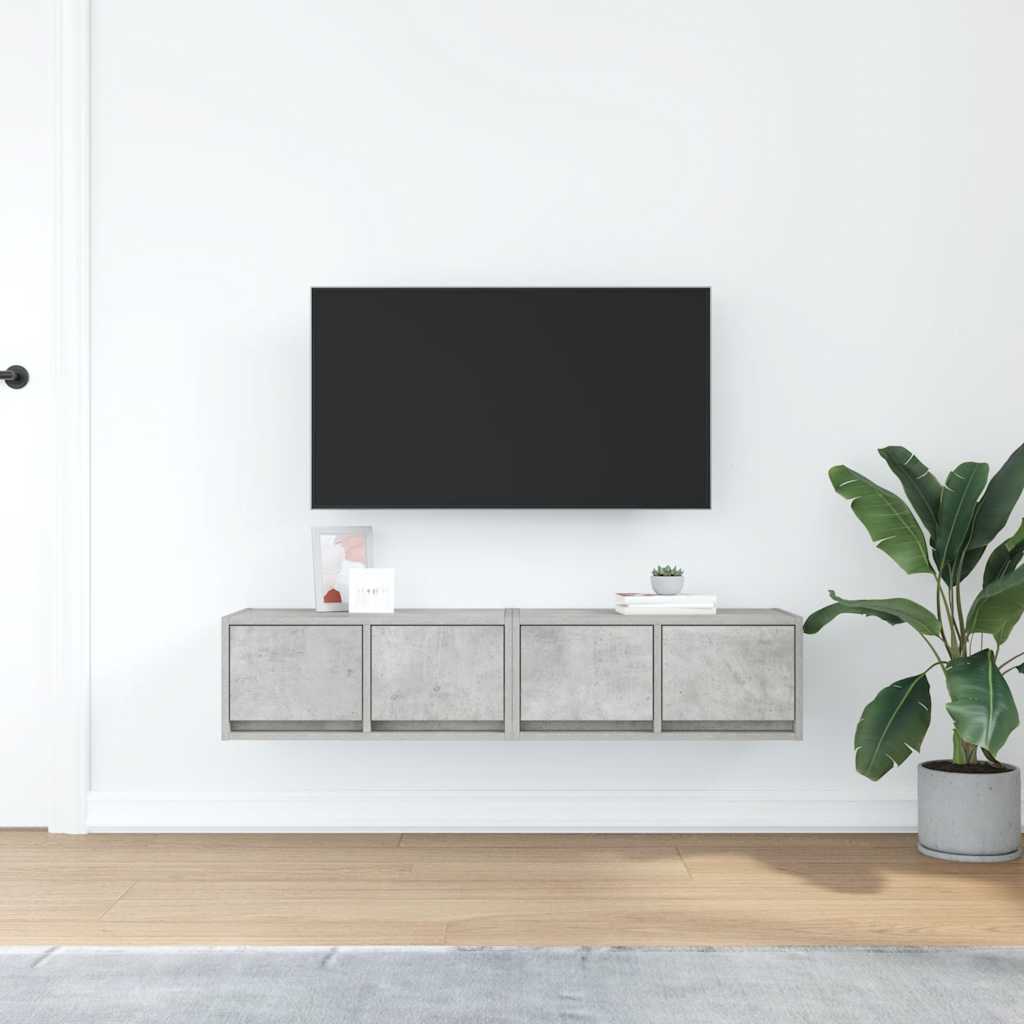 vidaXL TV Cabinets 2 pcs Concrete Grey 60x31x25.5 cm Engineered Wood