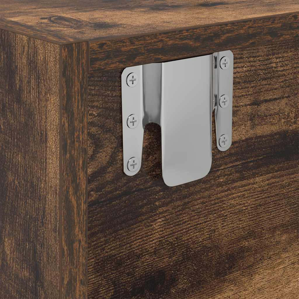 vidaXL TV Cabinet Smoked Oak 60x31x25,5 cm Engineered Wood