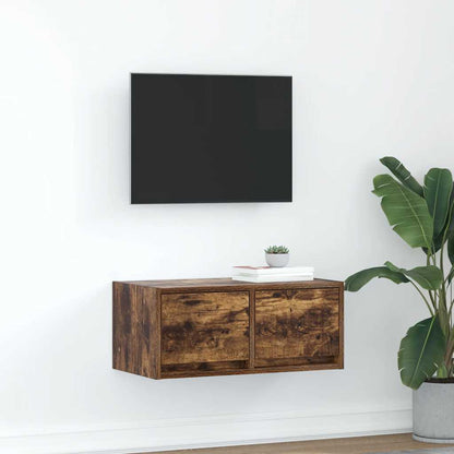 vidaXL TV Cabinet Smoked Oak 60x31x25,5 cm Engineered Wood
