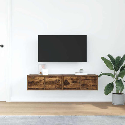 vidaXL TV Cabinets 2 pcs Smoked Oak 60x31x25,5 cm Engineered Wood