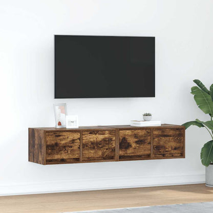 vidaXL TV Cabinets 2 pcs Smoked Oak 60x31x25,5 cm Engineered Wood