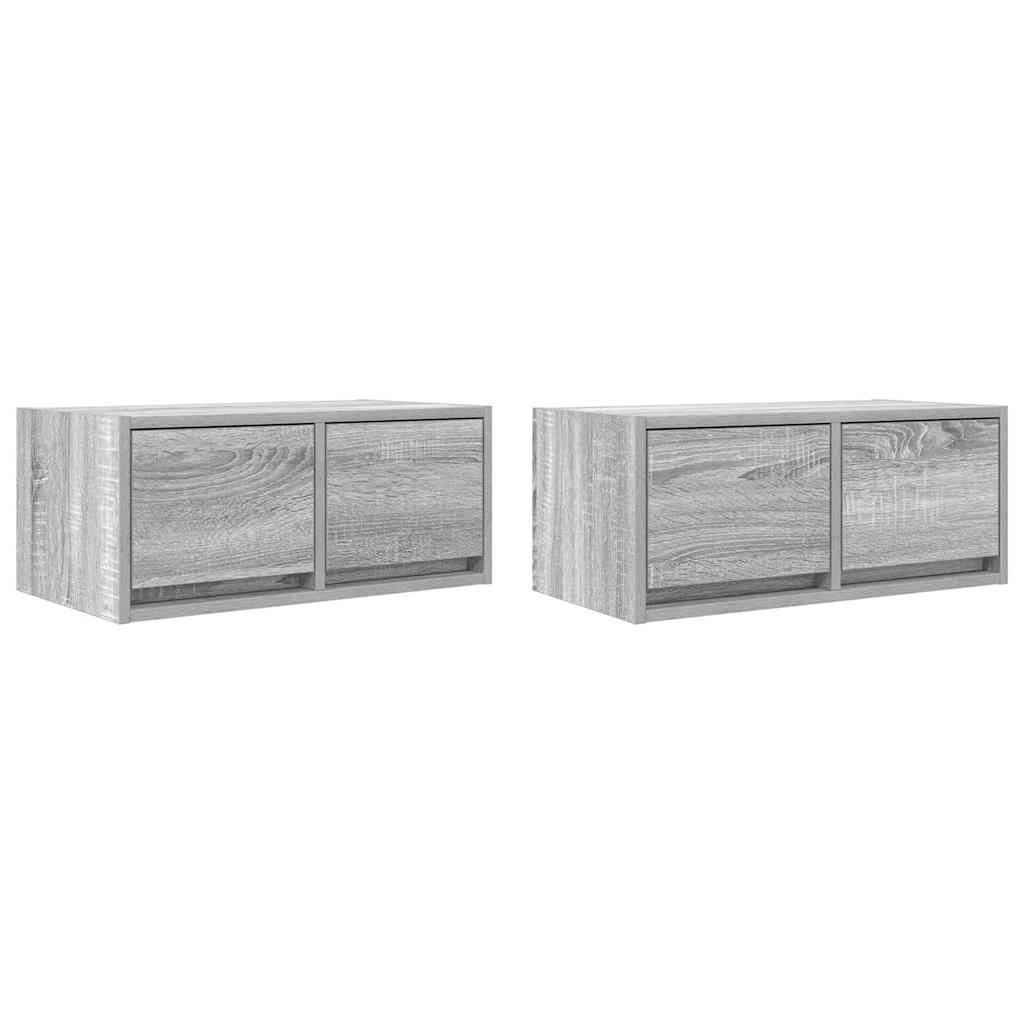 vidaXL TV Cabinets 2 pcs Grey Sonoma 60x31x25,5 cm Engineered Wood