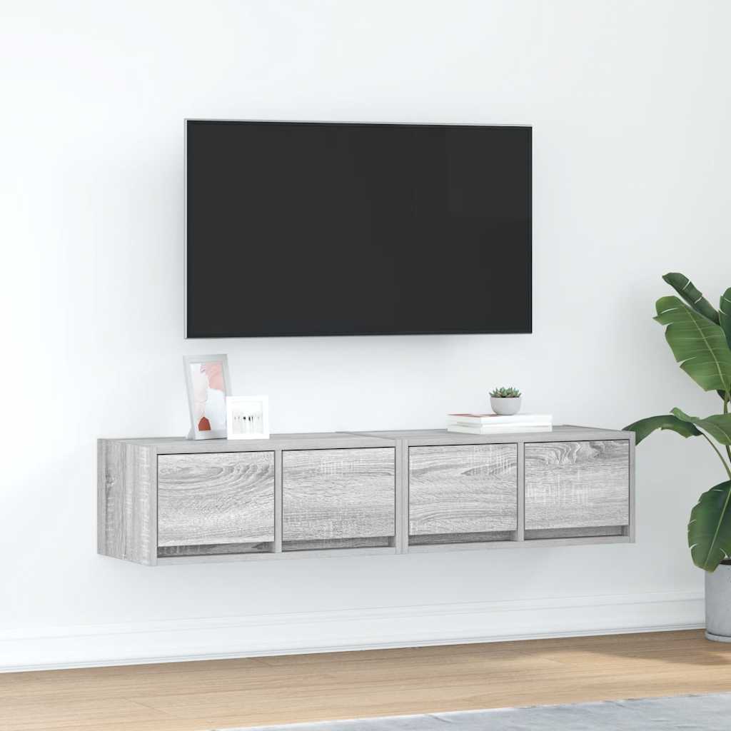 vidaXL TV Cabinets 2 pcs Grey Sonoma 60x31x25,5 cm Engineered Wood