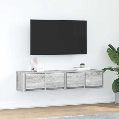 vidaXL TV Cabinets 2 pcs Grey Sonoma 60x31x25,5 cm Engineered Wood