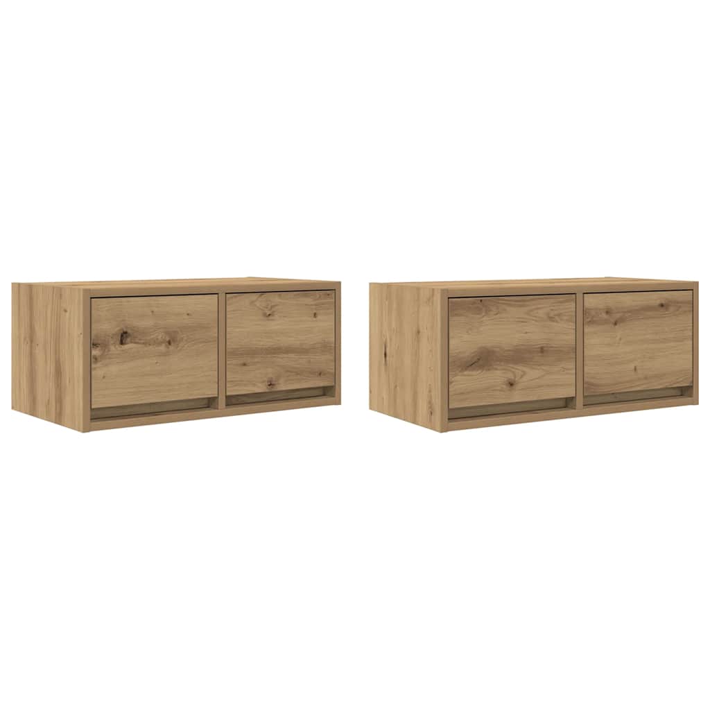 vidaXL TV Cabinets 2 pcs Artisan Oak 60x31x25,5 cm Engineered Wood