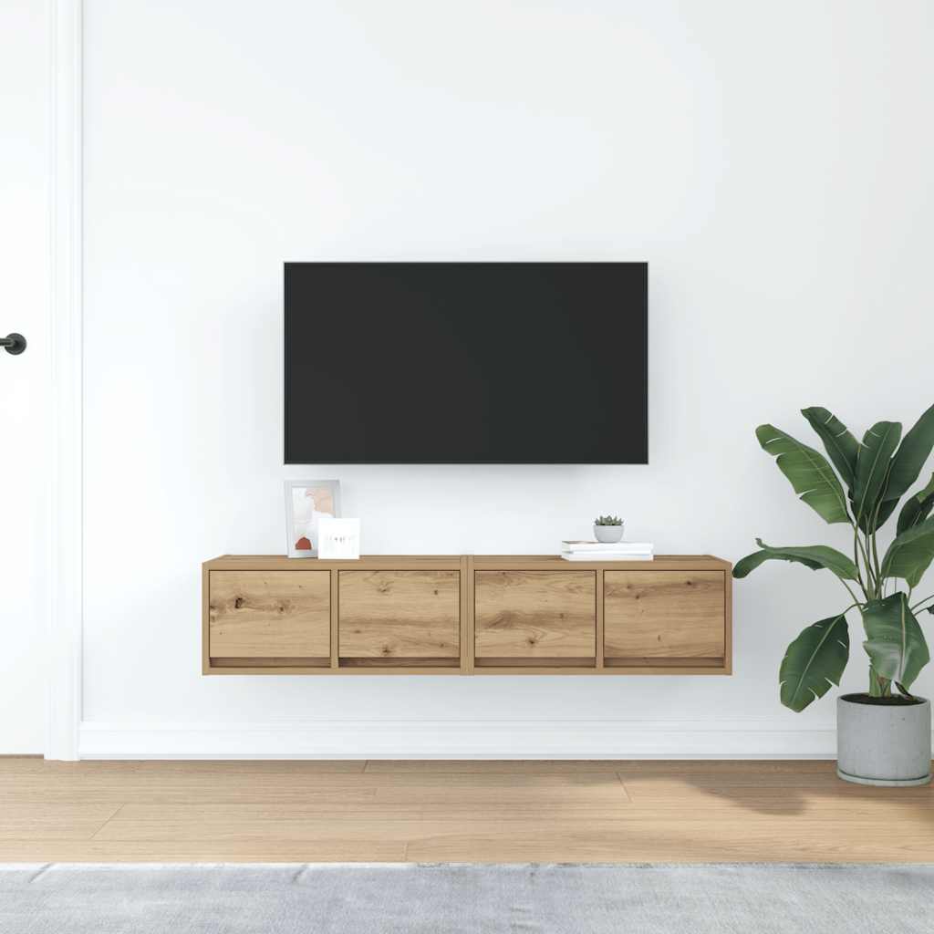 vidaXL TV Cabinets 2 pcs Artisan Oak 60x31x25,5 cm Engineered Wood