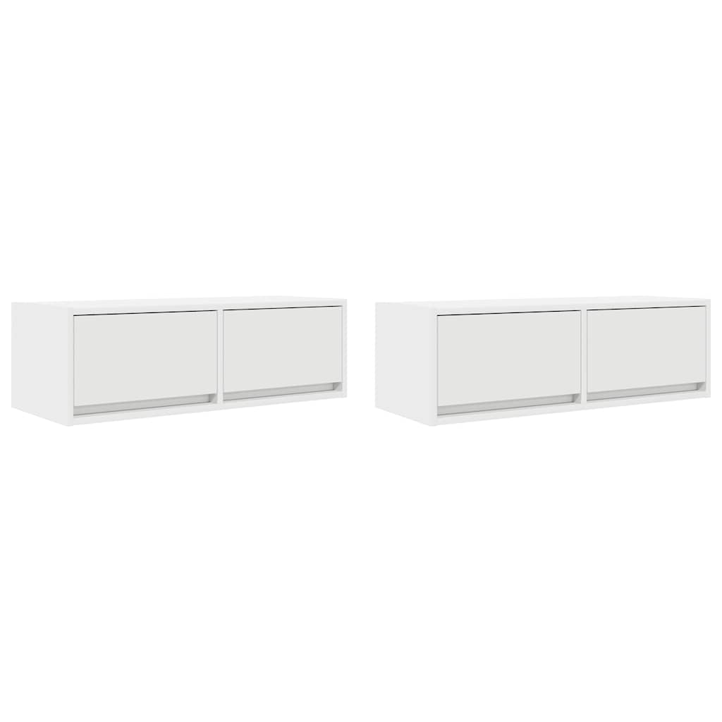 vidaXL TV Cabinets 2 pcs White 80x31x25,5 cm Engineered Wood