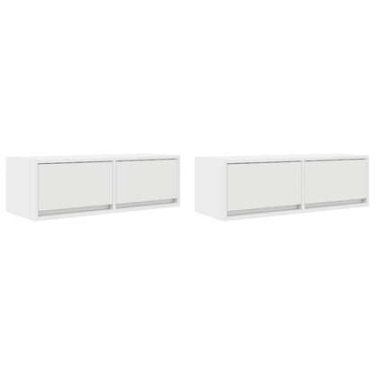 vidaXL TV Cabinets 2 pcs White 80x31x25,5 cm Engineered Wood