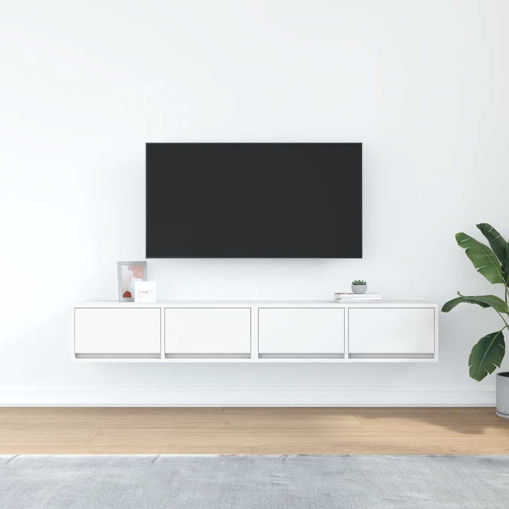 vidaXL TV Cabinets 2 pcs White 80x31x25,5 cm Engineered Wood